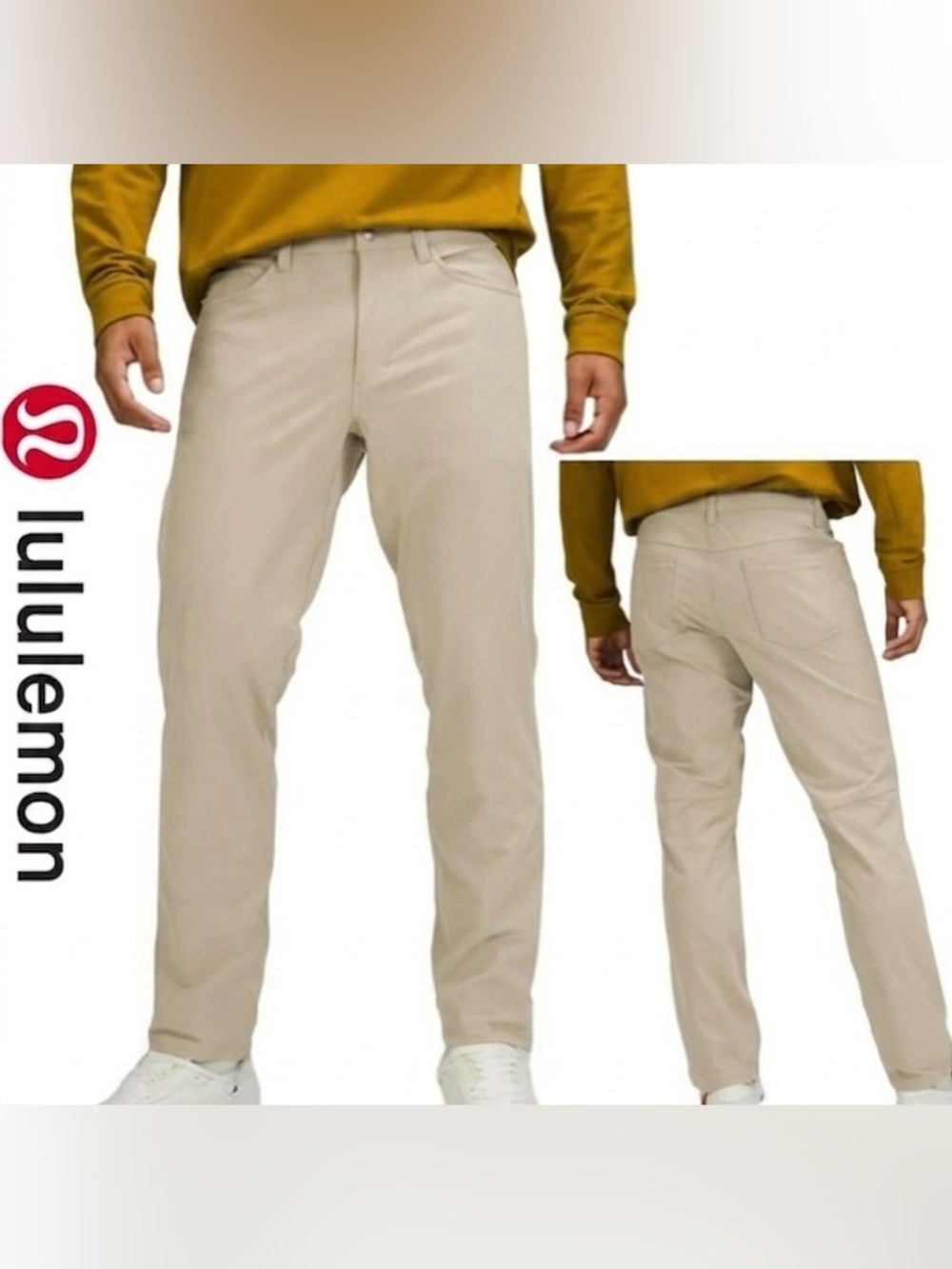 Lululemon ABC Pant 28 Classic Fit Warpstreme Khaki Tan Mens Comfort Pants